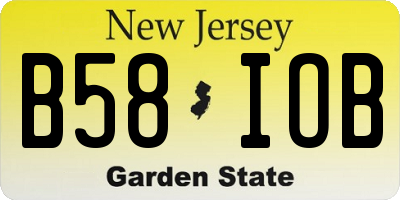 NJ license plate B58IOB