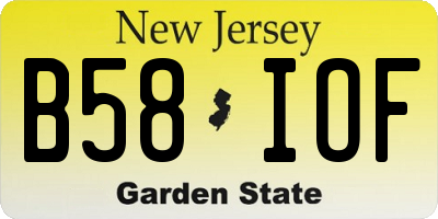 NJ license plate B58IOF
