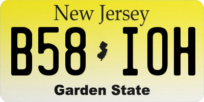 NJ license plate B58IOH