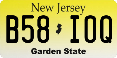 NJ license plate B58IOQ