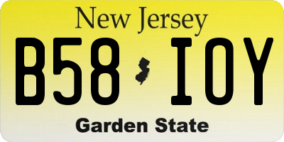 NJ license plate B58IOY