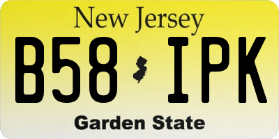 NJ license plate B58IPK