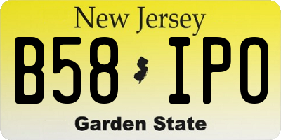 NJ license plate B58IPO