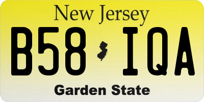NJ license plate B58IQA