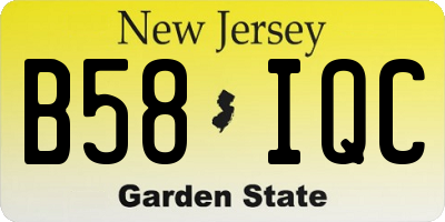 NJ license plate B58IQC