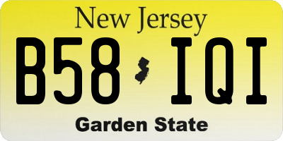 NJ license plate B58IQI