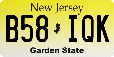 NJ license plate B58IQK