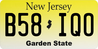 NJ license plate B58IQO