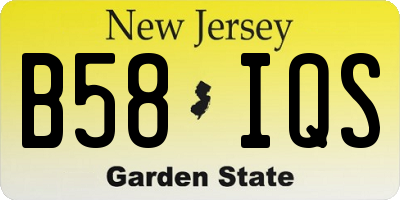 NJ license plate B58IQS