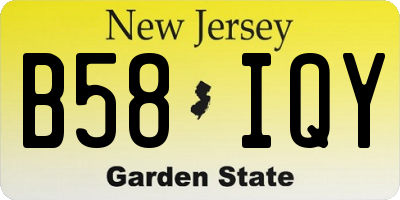 NJ license plate B58IQY