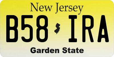 NJ license plate B58IRA