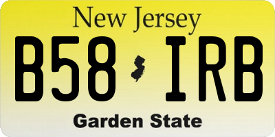 NJ license plate B58IRB