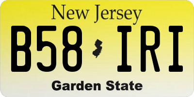 NJ license plate B58IRI