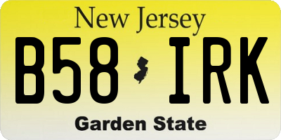 NJ license plate B58IRK