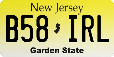 NJ license plate B58IRL