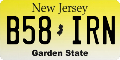 NJ license plate B58IRN