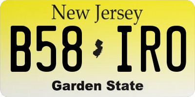 NJ license plate B58IRO