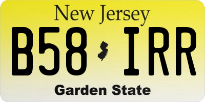 NJ license plate B58IRR