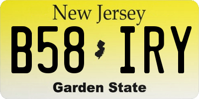 NJ license plate B58IRY