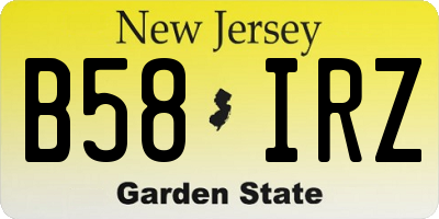 NJ license plate B58IRZ