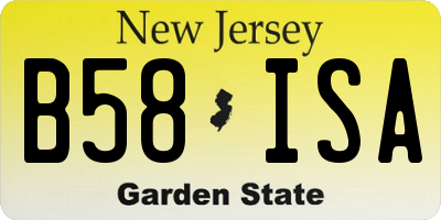 NJ license plate B58ISA