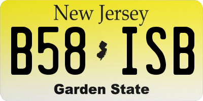 NJ license plate B58ISB