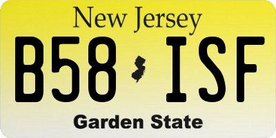 NJ license plate B58ISF