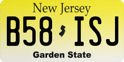 NJ license plate B58ISJ