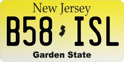 NJ license plate B58ISL