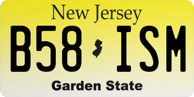 NJ license plate B58ISM