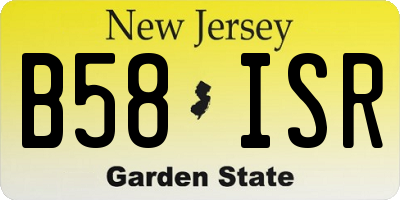 NJ license plate B58ISR