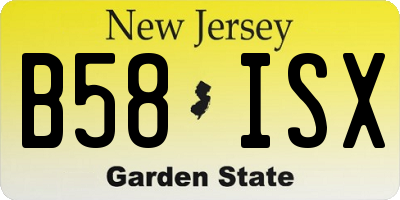 NJ license plate B58ISX