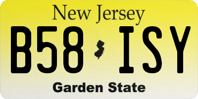 NJ license plate B58ISY