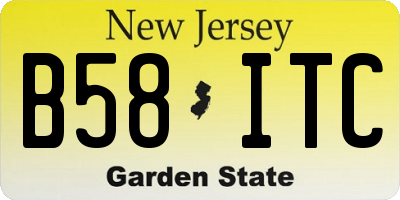 NJ license plate B58ITC