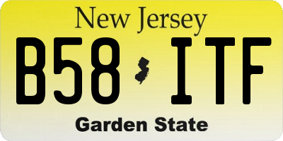 NJ license plate B58ITF