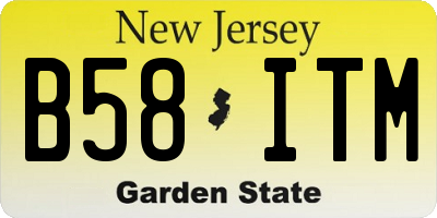 NJ license plate B58ITM