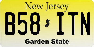 NJ license plate B58ITN