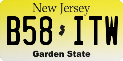 NJ license plate B58ITW