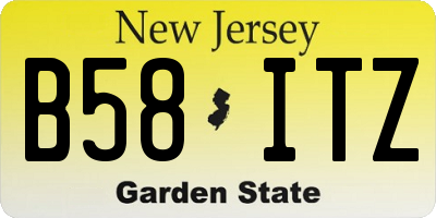 NJ license plate B58ITZ