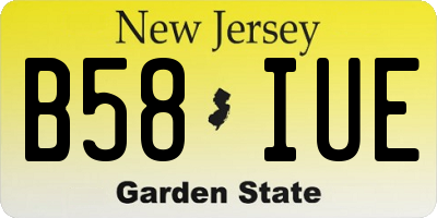 NJ license plate B58IUE