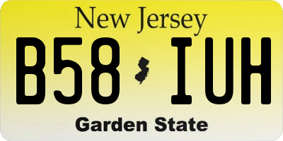 NJ license plate B58IUH