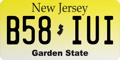 NJ license plate B58IUI