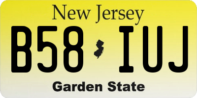 NJ license plate B58IUJ