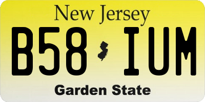 NJ license plate B58IUM