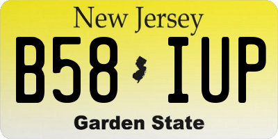 NJ license plate B58IUP
