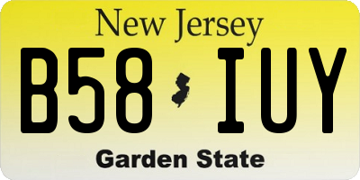 NJ license plate B58IUY
