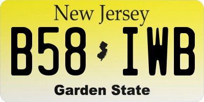 NJ license plate B58IWB