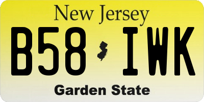 NJ license plate B58IWK