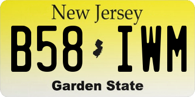 NJ license plate B58IWM