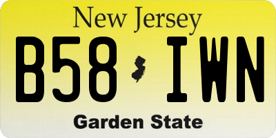 NJ license plate B58IWN